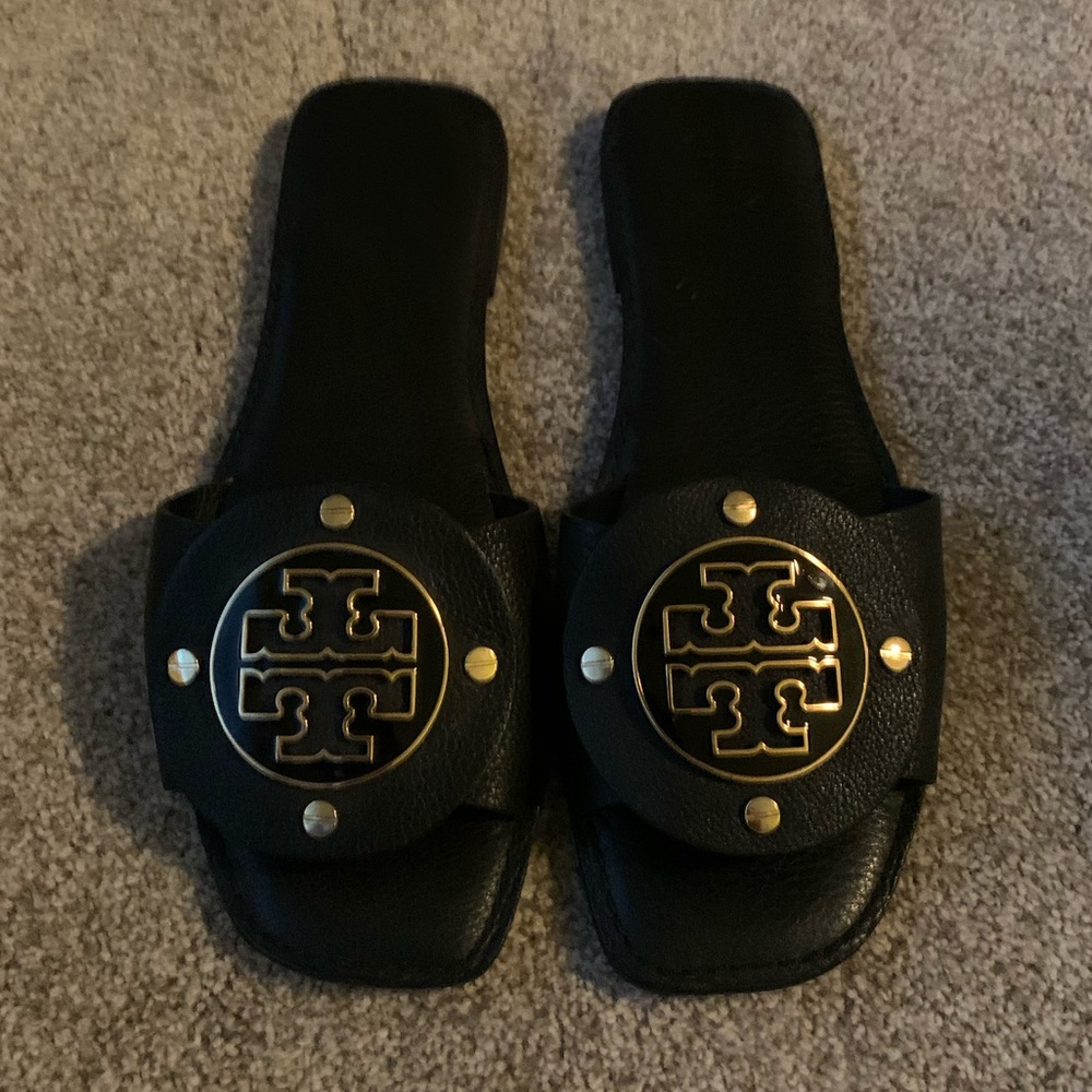 Tory Burch black and gold sandals - size 9.5